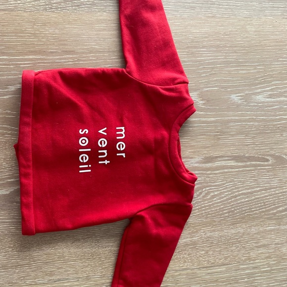 Red Jacadi six month (6 month) sweater. - Picture 2 of 4